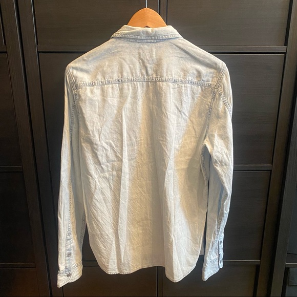 AG adriano goldschmied light denim button up shirt - Picture 3 of 8